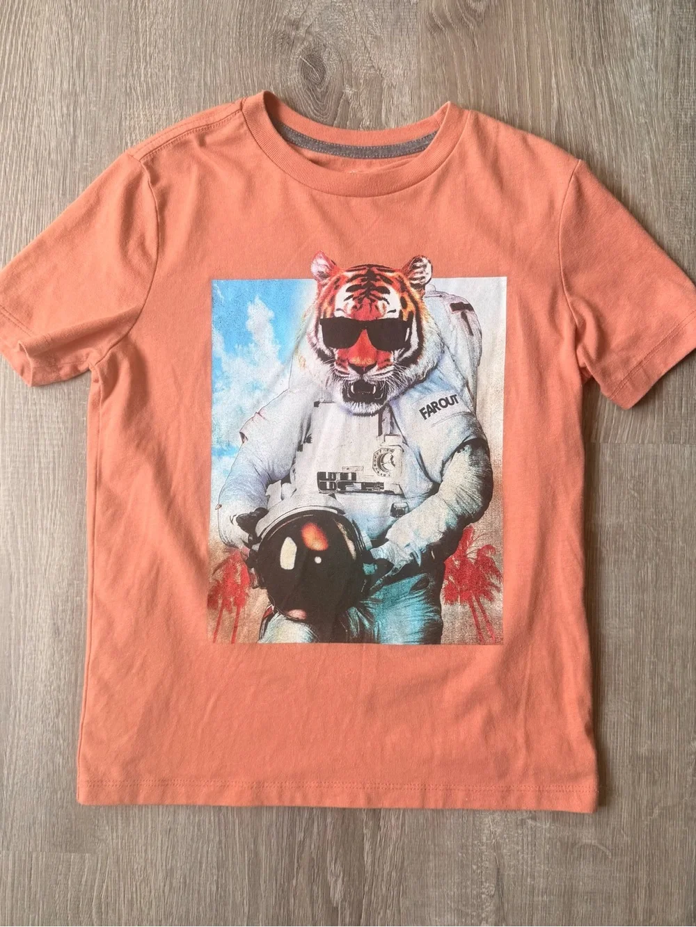 Place Coral Kids M(8) Graphic Tiger Astronaut Tee